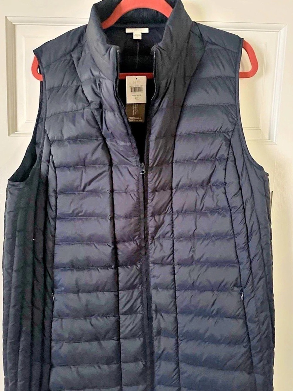 J.Jill Down Puffer Vest in Blue XL NWT
